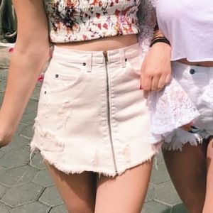 Zip Up Mini Skirt